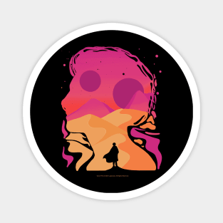 Paul Atreides on Arrakis, Double Exposure Minimalist Illustration Magnet